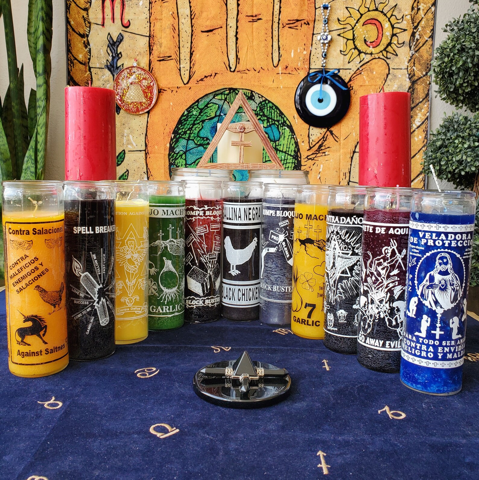 Protection Candles Fixed 7 Day Prayer Candles Hex Etsy