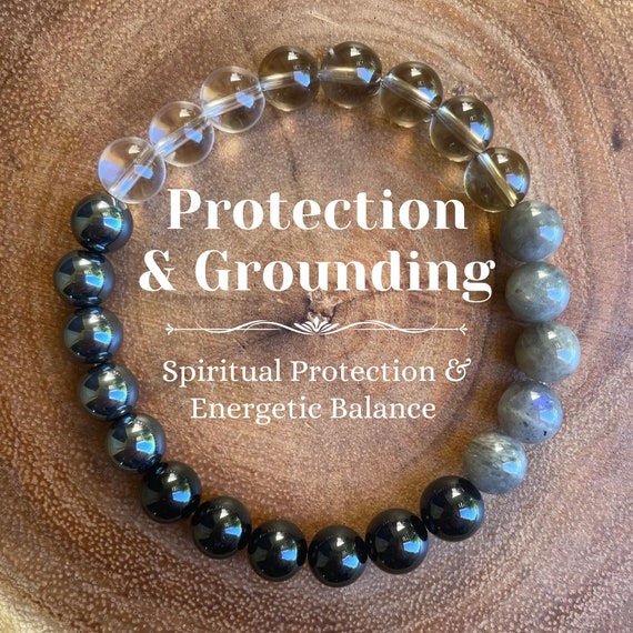 Sage Goddess Ground and Purify Smoky and Clear Quartz Bracelet