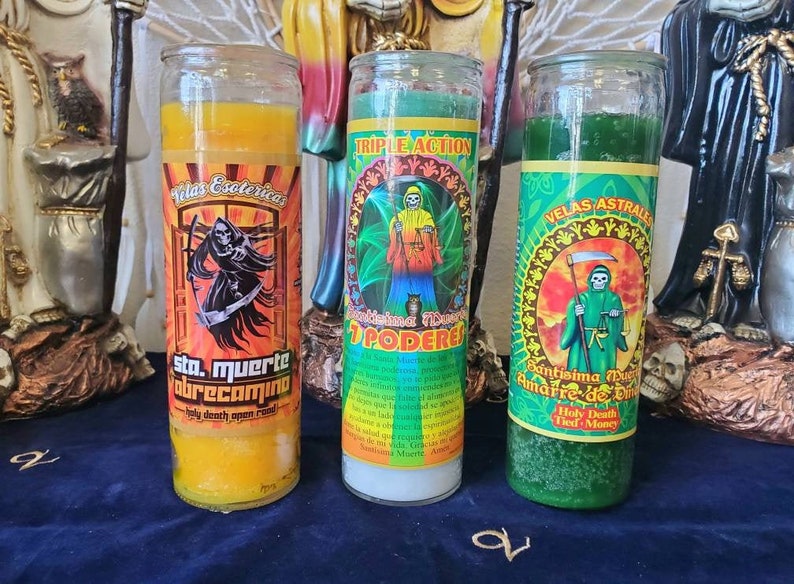 Money Santa Muerte / Holy Death Prayer Candles Regular or Etsy