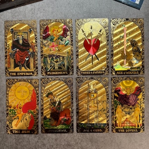 Black and Gold Foil Tarot Cards - Divination