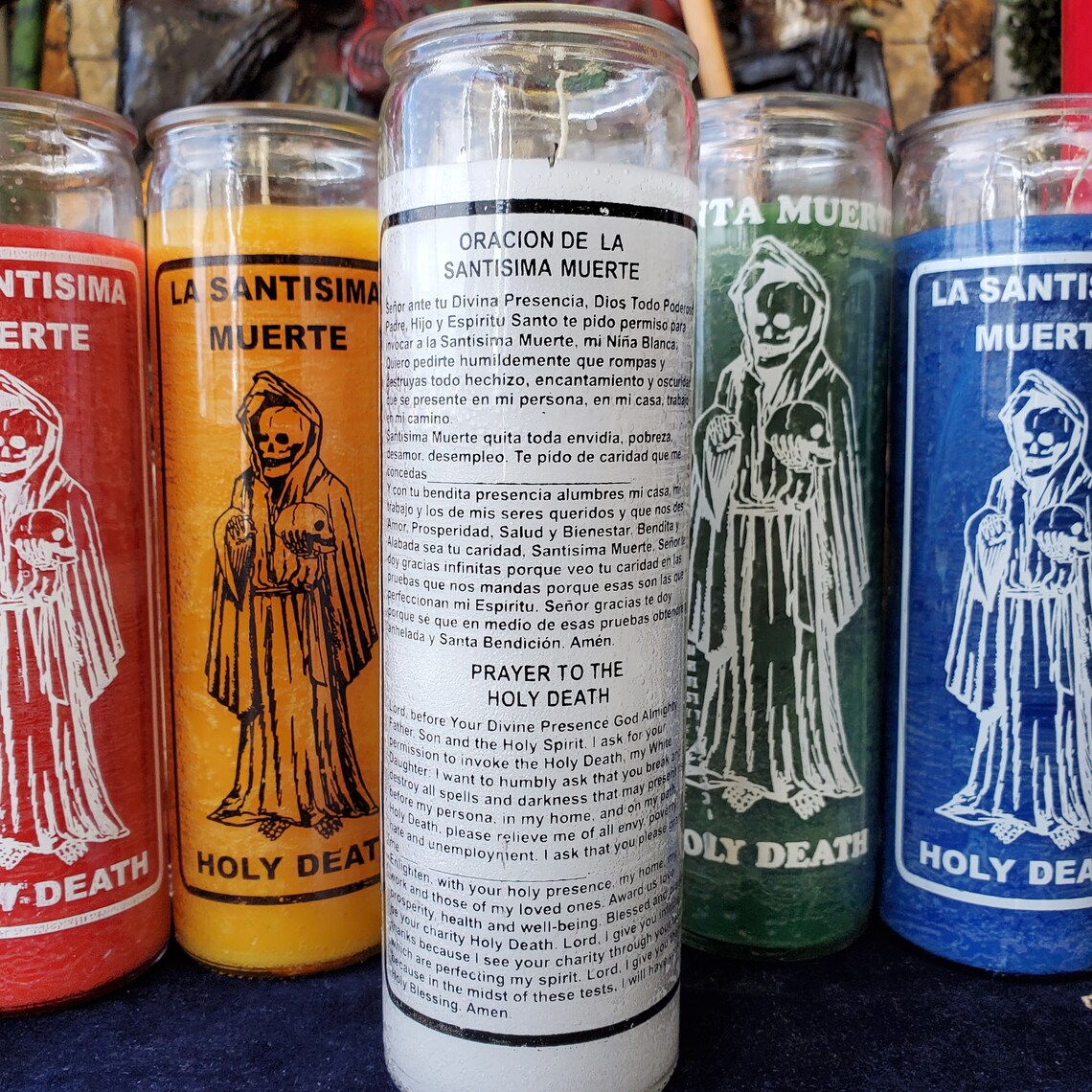 Holy Death / Santa Muerte Prayer Candle Fixed 7 Day Candle Etsy