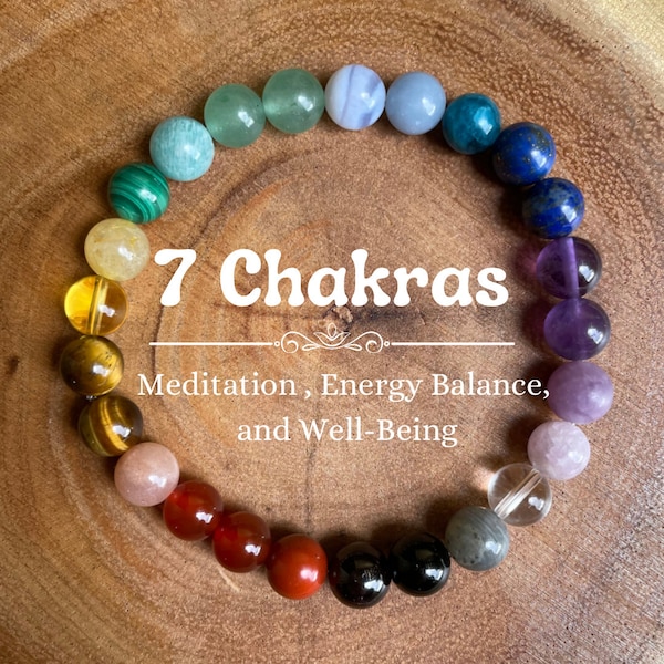 Chakra Bracelet - Healing Chakras Bracelet - Energy, Balance, Protection - Yoga Bracelet - Meditation Bracelet - Rainbow Chakra Bracelet