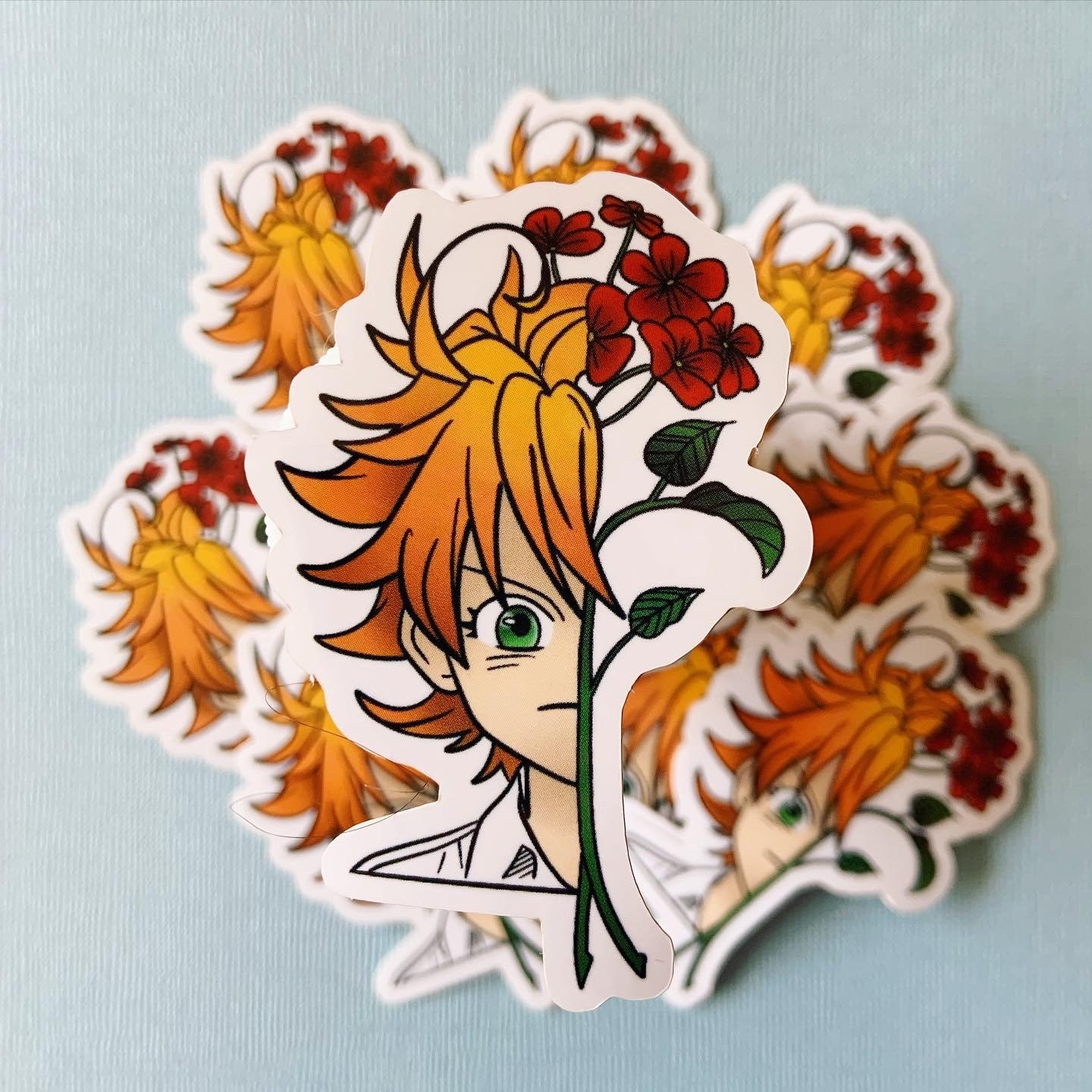 Anime girl with flowers the promised neverland anime Etsy