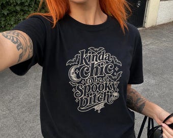 Kinda Chic to be Spooky Cotton T Shirt