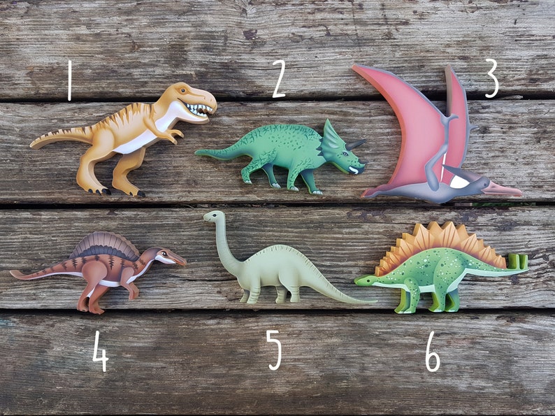 painted wood dinosaur cut outs
