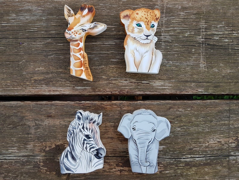 Safari Animal Knobs Hand Painted Wood Drawer and Etsy