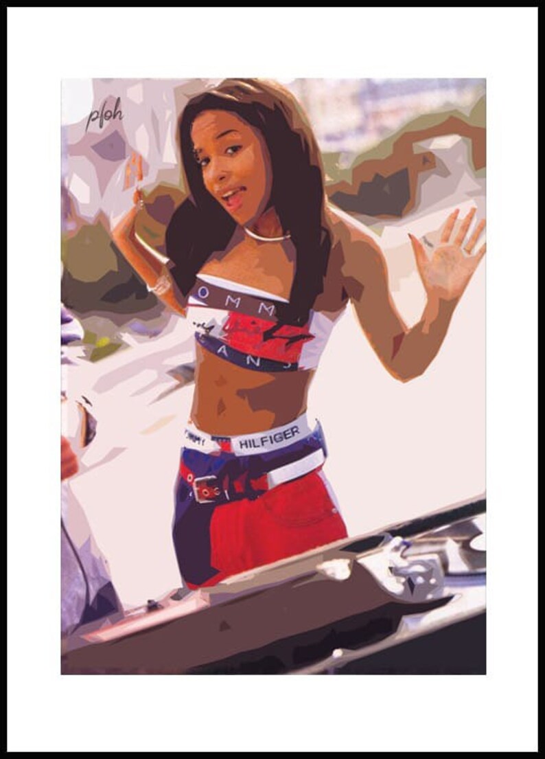 Aaliyah Original Art Artwork Print A3 A4 A5 R&B RNB Gift Present Free ...