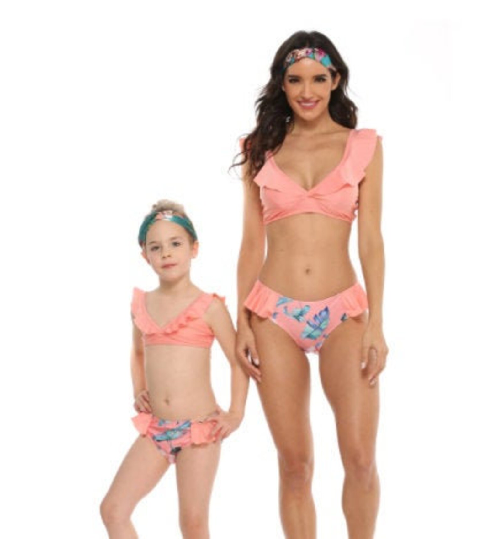 Ruffled Mother Daughter Bikini Swimsuits Low Waist Mommy and Etsy