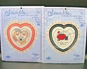 2 Vintage Cross Stitch 2735 I Love Sewing 2736 Sewing Is Not Just What It Seams