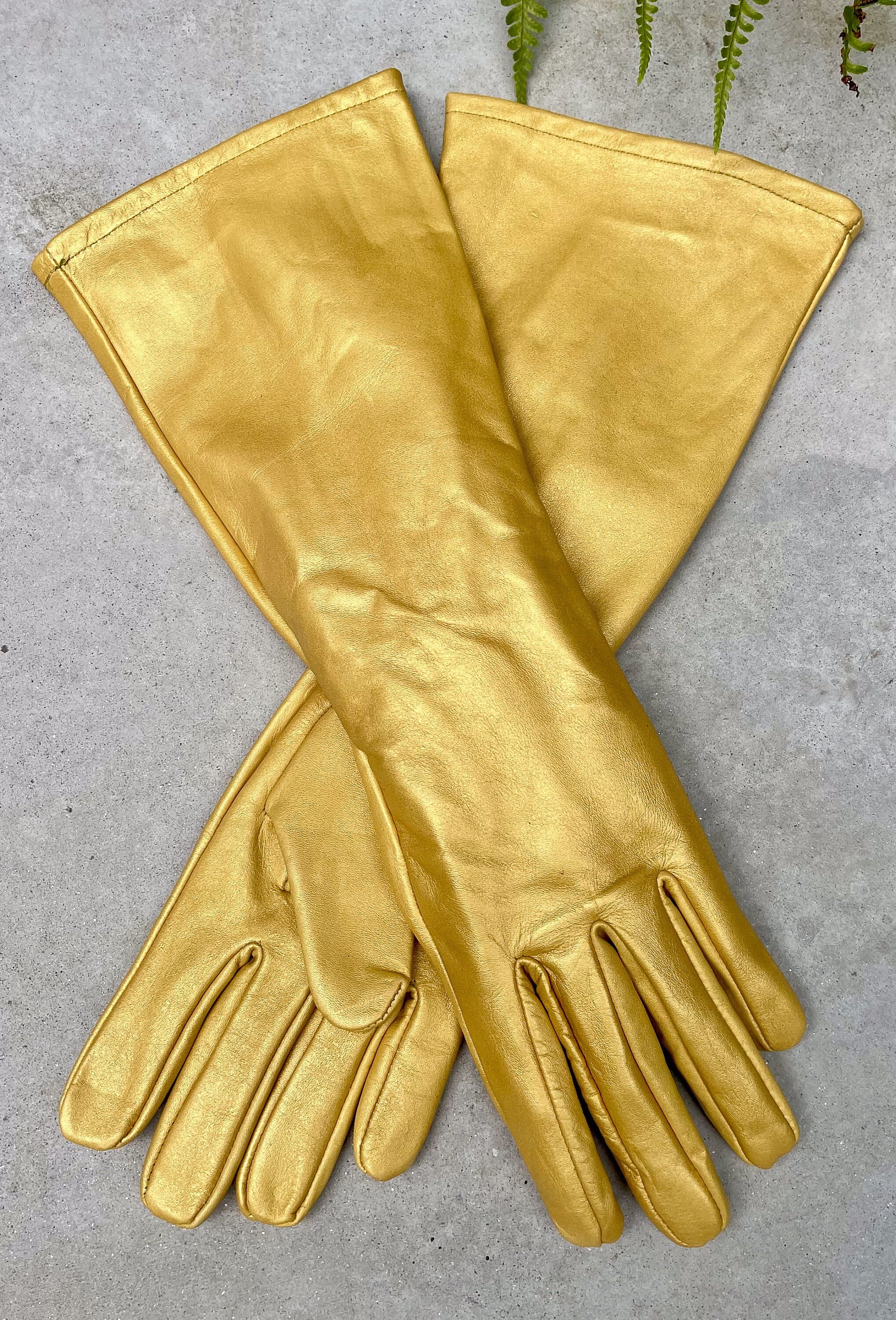 Super Hero Long Gauntlet Genuine Leather Gloves/gold - Etsy