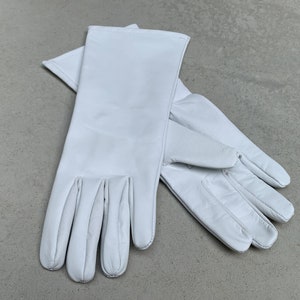 Cosplay leather gloves /White/medium length