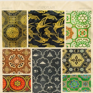 THROW BLANKET Japanese Pattern by Albert Racinet 1888 Soft Cozy Comfort Swan Paisley Art History Geography Collage Vintage Hygge Design