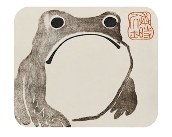 Unimpressed Frog Meika Gafu by Matsumoto Hoji 1814 Sad Depressed Unhappy Japanese Ukiyo-e Painting Funny Humor Silly | Vintage Art Mouse Pad