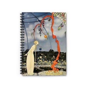 Old French Fairy Tales by Virginia Frances Sterrett 1920 II | College Ruled Line Paper Spiral Notebook A5 6x8 Inch Vintage Art Journal