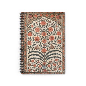 Panel from a Tent Lining 1725-50 | College Ruled Line Paper Spiral Notebook A5 6x8 Inch Vintage Art Journal