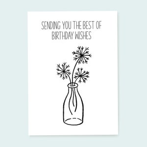 Best of Birthday Wishes, carte d'anniversaire fleurie, jolie carte d'anniversaire, pissenlit, carte de joyeux anniversaire