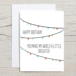 Carte anniversaire, carte anniversaire lumières, carte anniversaire eco-friendly, carte anniversaire mignonne, carte anniversaire recyclée, carte anniversaire ami