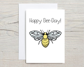 Carte d'anniversaire abeille : carte de jeu de mots écologique