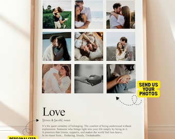 Impression définition personnalisée ou enseigne encadrée, cadeau photo pour elle, cadeau d'anniversaire, idées cadeau Saint-Valentin pour petite amie