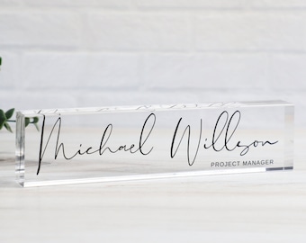 Desk Plaque, Name Plate for Desk, Personalized Acrylic Gift, Custom Office Name Sign, Personalized Office Desk Name Plate, Office Decor