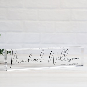 Desk Plaque, Name Plate for Desk, Personalized Acrylic Gift, Custom Office Name Sign, Personalized Office Desk Name Plate, Office Decor