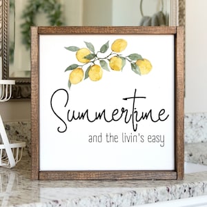 Summertime Sign, Lemon Decor, Wood Summer Sign, Summertime Decor, Summer Wood Signs, Sign For Kitchen, Housewarming Gift, Farmhouse Sign