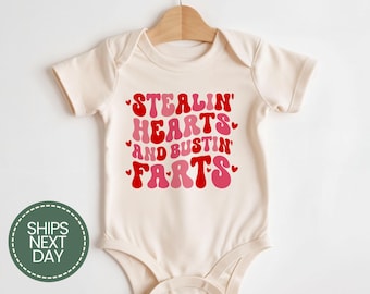Onesie® Stealin Hearts And Bustin Farts, Saint-Valentin pour bébé, tenue de nouveau-né pour la Saint-Valentin