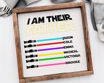 Personalized I am their father sign, father&#39;s day gift, kid&#39;s names,I am your, father, custom name family sign, unique gift for dad, grandpa