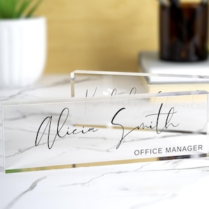 Desk Plaque, Name Plate for Desk, Personalized Acrylic Gift, Custom Office Name Sign, Personalized Office Desk Name Plate, Office Decor