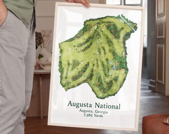 Custom Golf Course Watercolor Print, Personalized Golf Art, Retirement Dad Gift