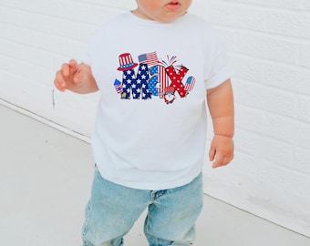 Toddler & Kids Personalized Comfort Colors® 4th of July Shirt, USA Patriotic Kids Tee