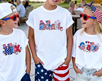 Personalized 4th Of July Shirt, Kids Celebration Tee, USA Patriotic Family Gift, Custom Name, Independence Day, American Kids Tee - NEW 2026