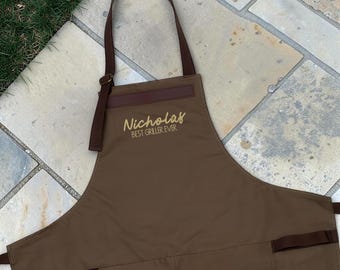 Custom Personalized Apron For Men, Father’s Day Gift for Dad, Grilling Apron, Gift from Kids, BBQ Gift for Husband