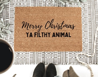 Filthy Animal Doormat, Funny Christmas Doormat, Funny Doormat, Merry Christmas Doormat, Christmas Welcome Mat, Holiday Doormat, Door Mat