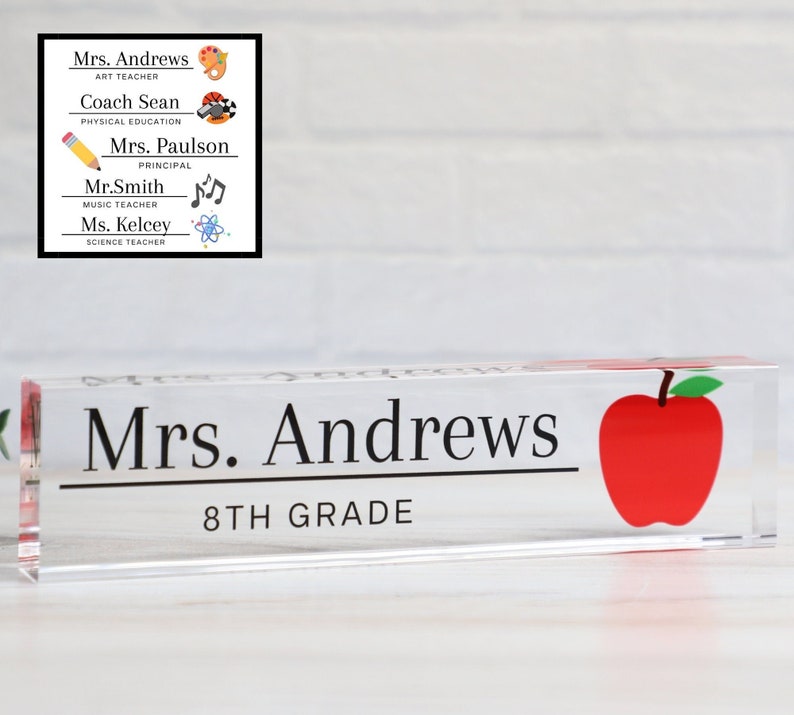 Personalized Teacher Desk Name Plate Teacher Gift Teacher Etsy