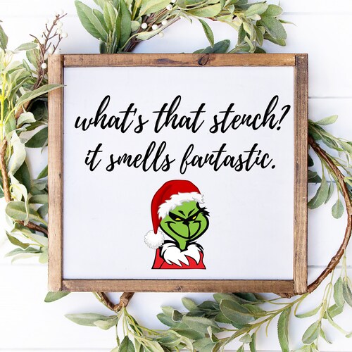 Grinch Stench Bathroom Wooden Sign Bathroom Decor Grinch Etsy