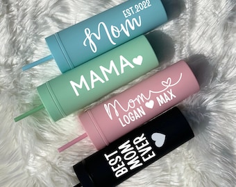 Mom Tumbler with Kid Names-Mother's Day Gift-Mama Bear-New Mom Gift-Boy Mom-Girl Mom-Mama of Drama-Personalized Mom Gift-Mom Life-Mommy & Me