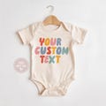 Retro Custom Text Bodysuit, Custom Wording Baby Onesie®, Your Custom Text Onesie®, Customized , Personalized Onesie® Custom Design Snap Suit