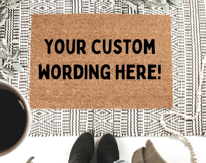 Custom Doormat, Custom Door Mat, Housewarming Gift, Birthday Gift, Funny Doormat, Funny Door Mat, Gift, Custom Words, Custom Text, Custom