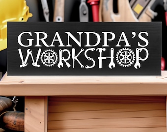 Grandpa's Workshop Sign, Garage Sign, Father's Day, Grandpa Gift, Birthday Gift For Him, Grandpa Grandfather Husband Gift, Fathers Day Gift