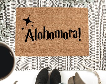 Alohomora | Geek Chic Doormat | Magical Fantasy Nerdy Housewarming Gift | Doormat Closing Gift | Welcome Doormat | HP | Home Decor