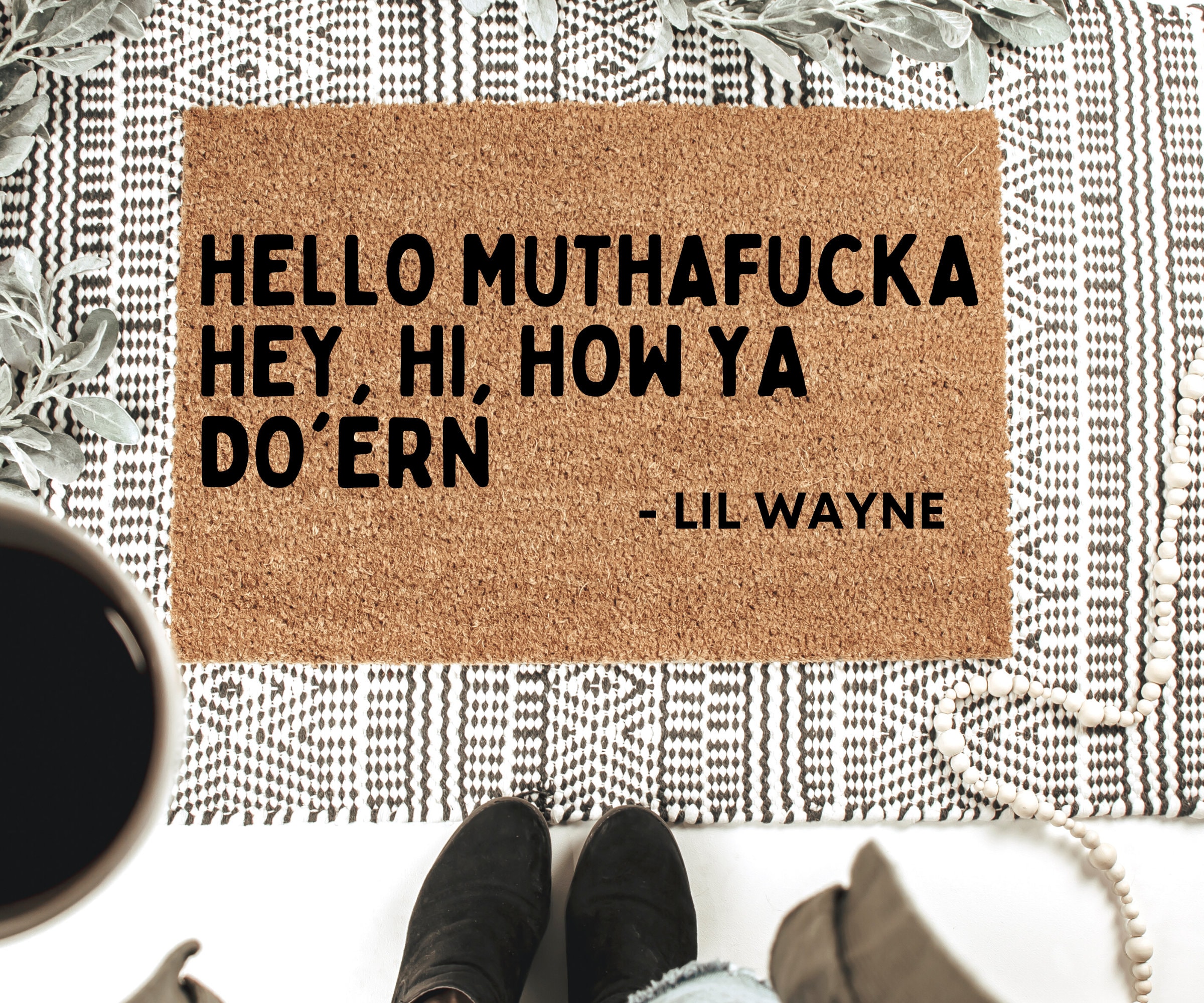 Lil Wayne Doormat Mat Lil Wayne Funny Doormat Hello Etsy