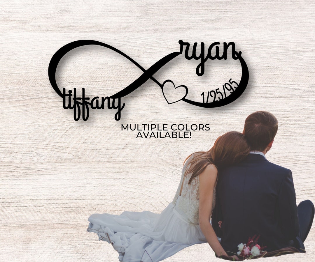 Infinity Sign Containing Names, Personalized Metal Infinity Sign
