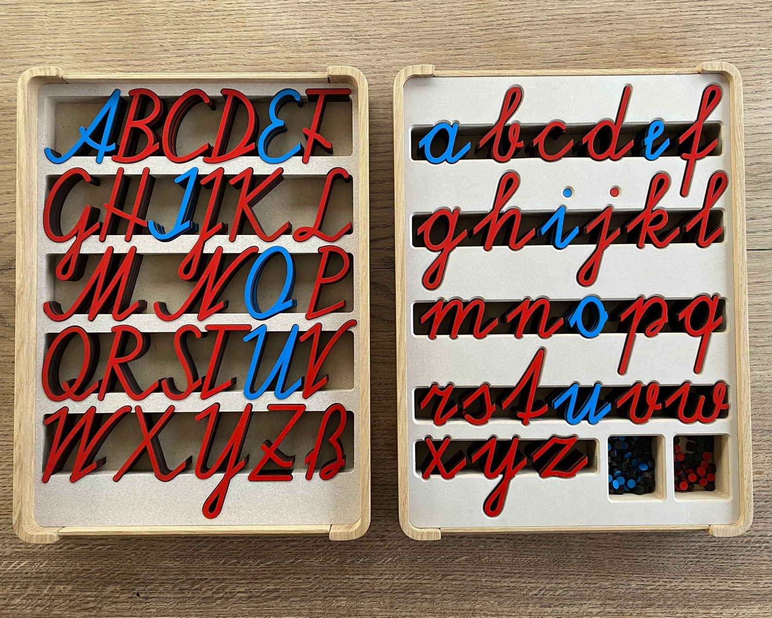 Cursive Movable Alphabet. German Cursive. Montessori Upper-case Movable ...