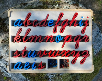 Montessori Cursive Movable Alphabet: New American Cursive