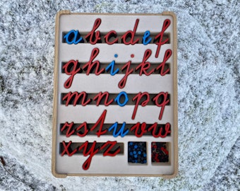 German Cursive Movable Alphabet: Montessori Learning