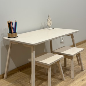 Wooden kids Table and ONE Chair set, Kids bedroom furniture, Montessori table