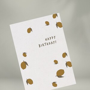 carte d'anniversaire citron | Carte postale | imprimer | DIN A5 | motif citron | Fête | 1er anniversaire