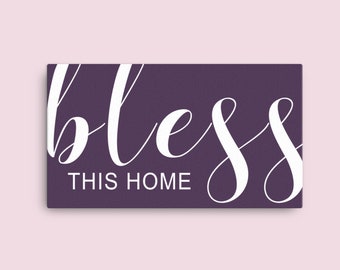 Christian Canvas Wall Art | Bless This Home | Wedding Wall Art | Wedding Gift | Christian Home Decor | House Warming Gift