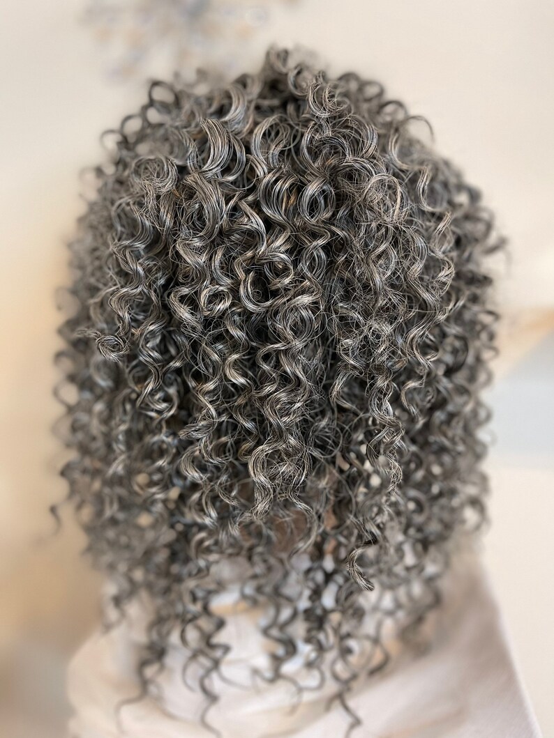 Tight Curl Salt and Pepper Headband Wig Etsy